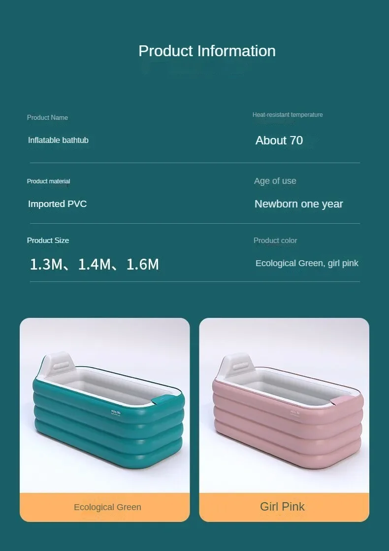 Inflatable Bath Tub for Adult Household Bath Tub for Children and Adults