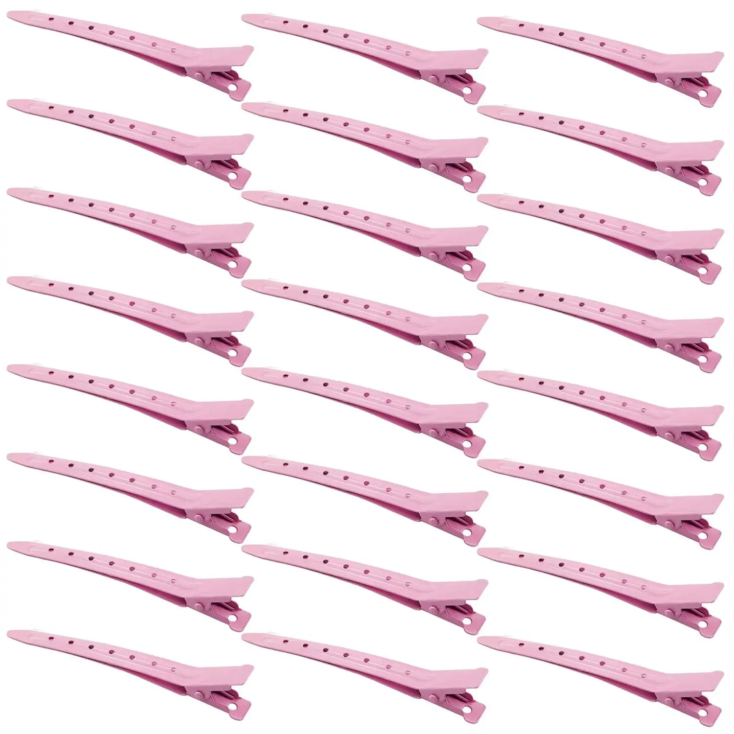 Hair Clips 20 Pcs Duck Bill Clips Rustproof Metal Alligator Curl Clips with Holes for Hair Styling Coloring wig tool