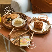 Handwoven Rattan Tray & Food Storage Basket | Eco-Friendly Kitchen Organizer with Lid, Farmhouse Home Decor 5