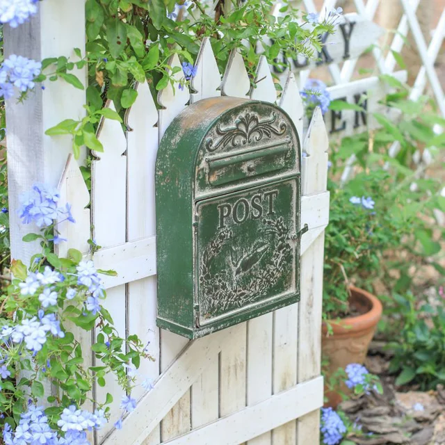 Külső Postafiókok Falra Szerelt Postaláda Postaládák Levél Doboz Fém Parasztház Post Dekoráció Kézműves Postafiók Vintage - Image 2