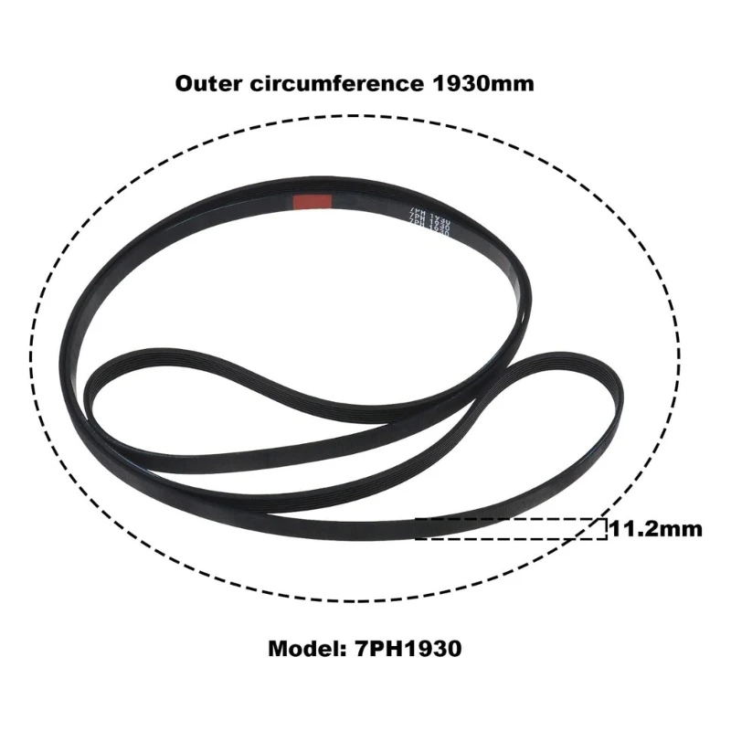 7PH1930 Replacement Washing Machine Belt Rubber Belt Rubber Texture Repair Part Dryer for Washing Machine