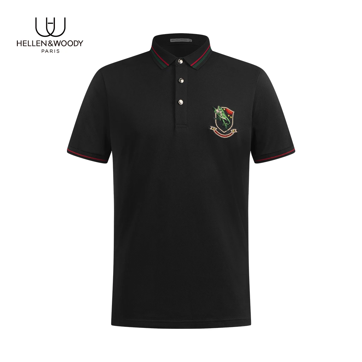 

Hellen&Woody New Summer Classic Pure Color Short Sleeve Polo Shirt lizard Embroidered Men's Casual Outdoor Polo Shirt