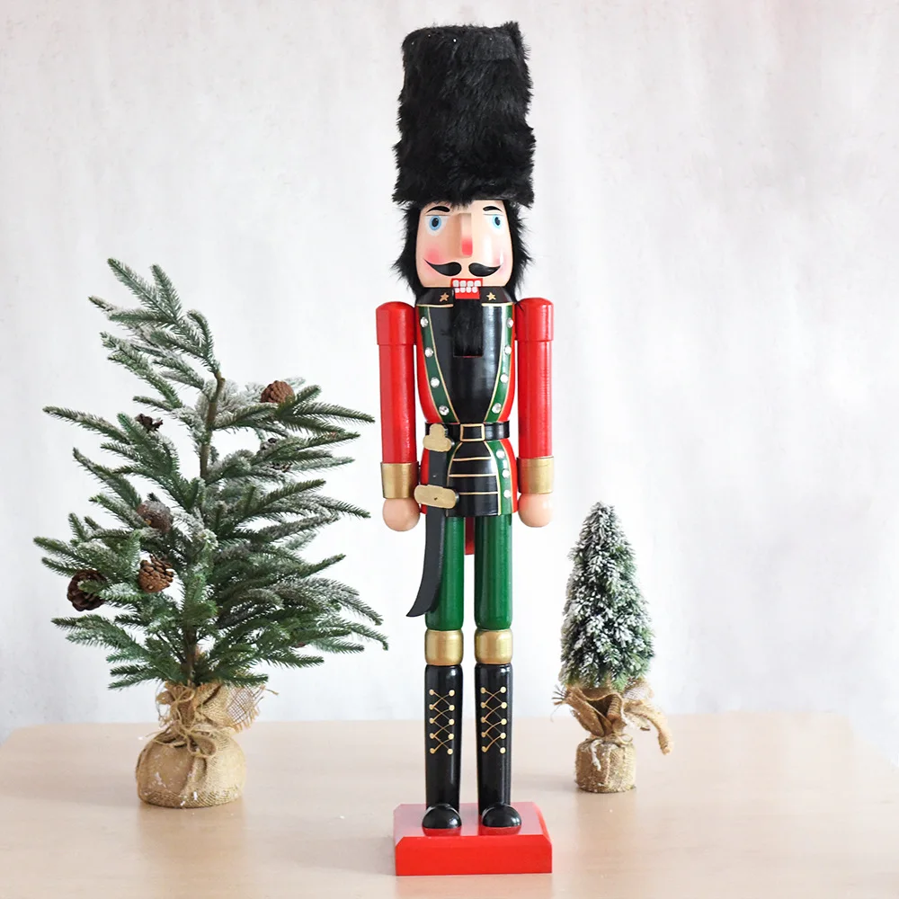 Wooden Nutcracker Soldier Figurines, Desktop Ornaments, Kids Gifts, Christmas Home Decorations, 90cm