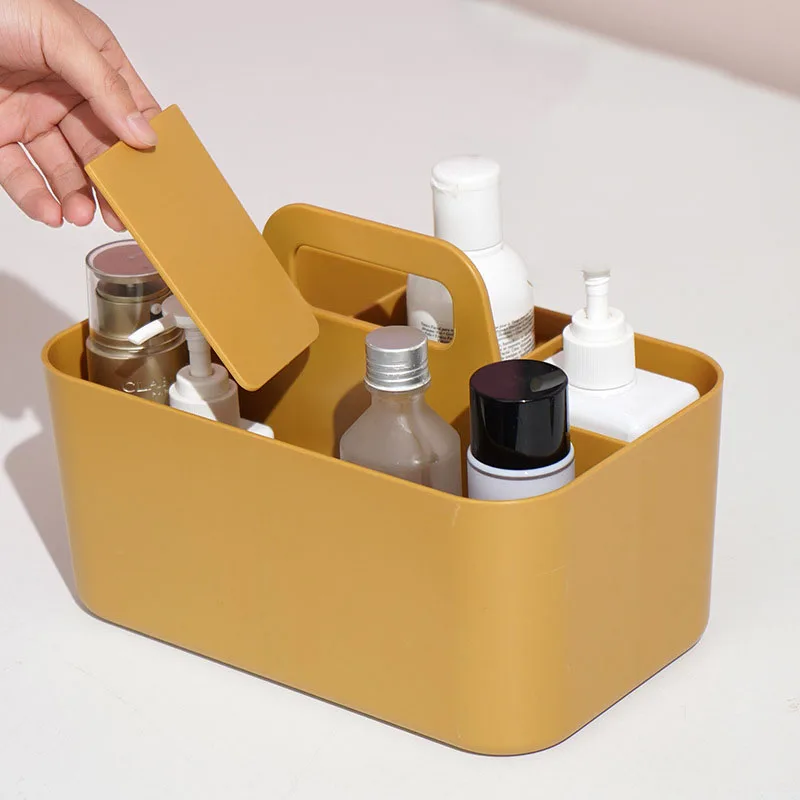 Organizer Doccia In Plastica Con Manico E Divisori – Cestino Portatile Rosa Per Bagno E Trucco - 2