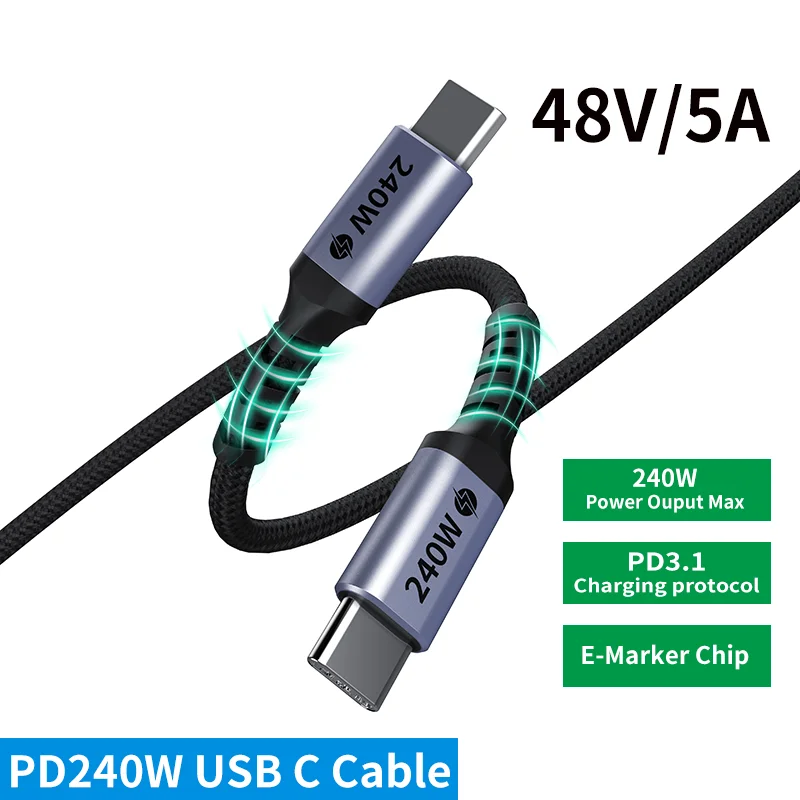 High-Power USB-C Fast Charging Cable with Enhanced Compatibility