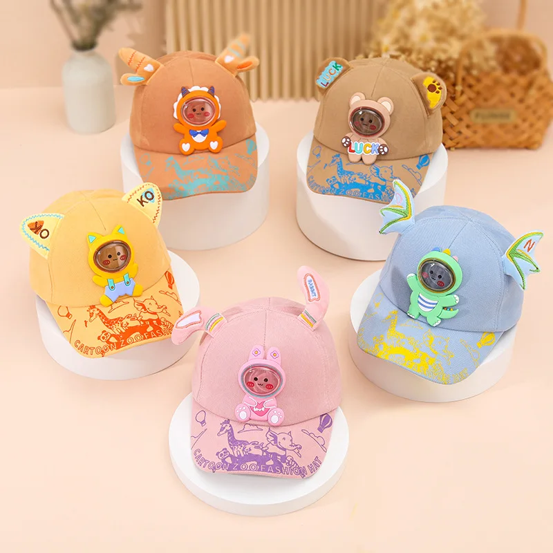 

Cute Cartoon Ear Baby Baseball Cap Spring Summer Adjustable Kids Sun Hat Solid Color Kawaii Animal Boy Girl Peaked Hats