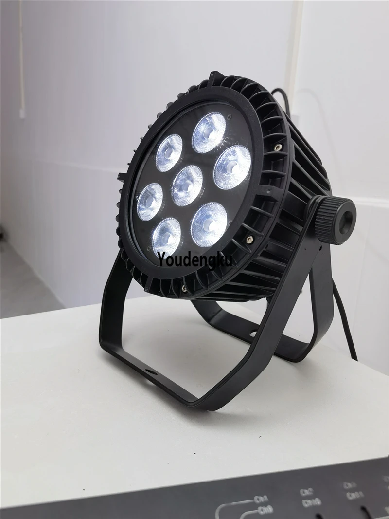 dmx512 waterproof par led light 7x15w RGBWA 5in1 leds outdoor DJ par can stage party wedding uplights