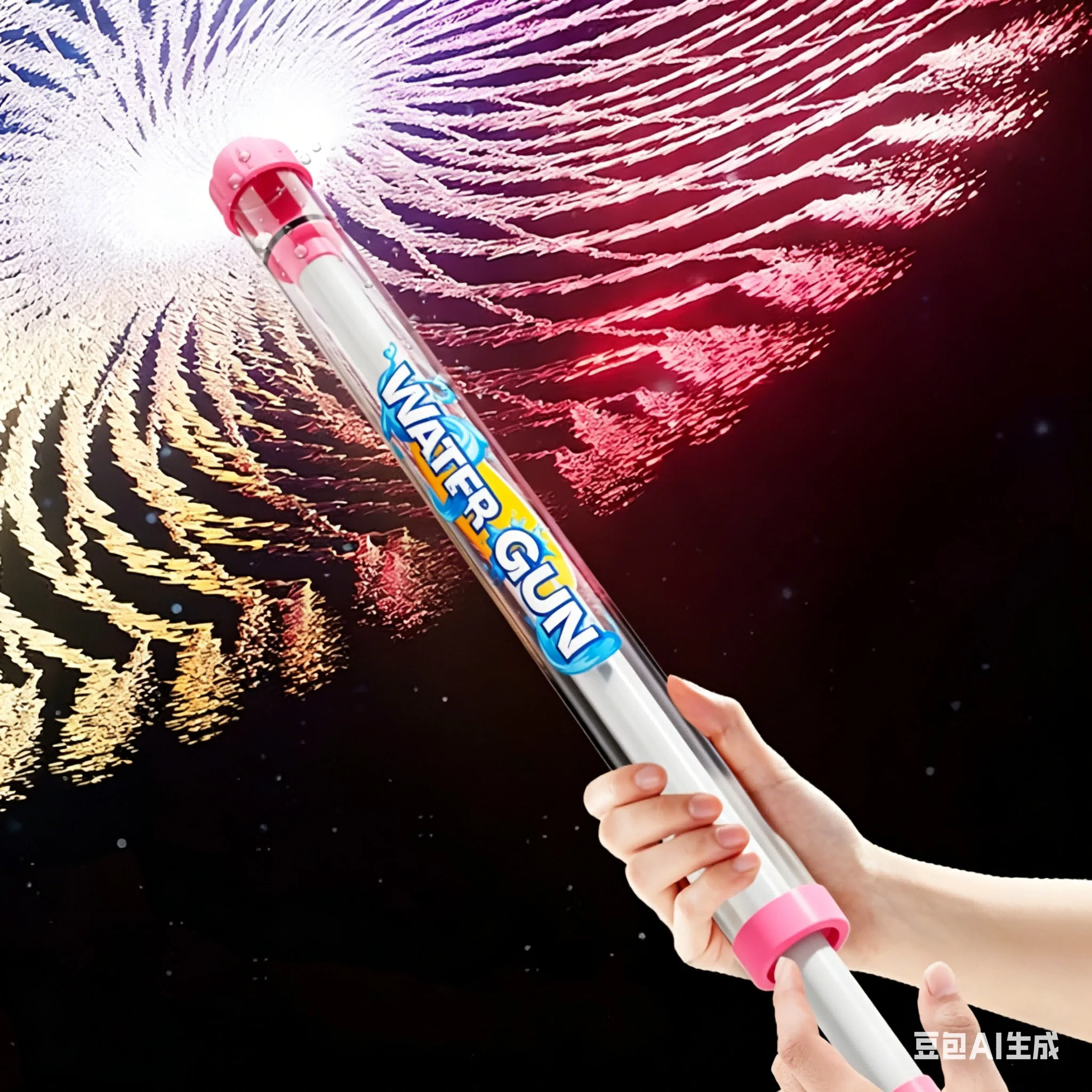 Summer Fireworks Gun Toy, Pull-Action Pump Blaster, Transparent Tube Shooter For Outdoor Beach Pool Water Games_voghion.com