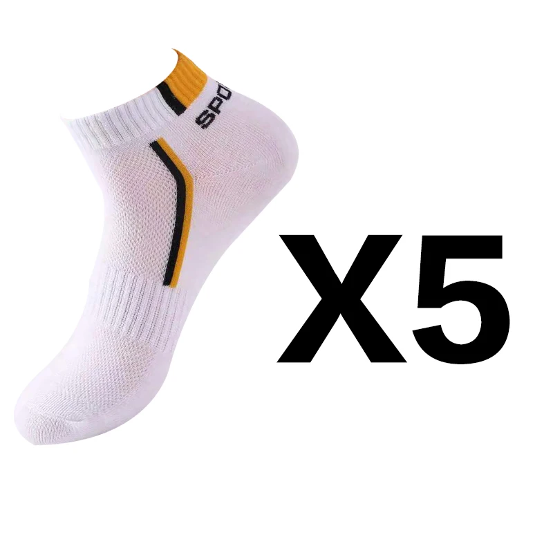 5 pares/lote masculino algodão listra esportes tornozelo malha curto casual verão respirável confortável homem meias_voghion.com