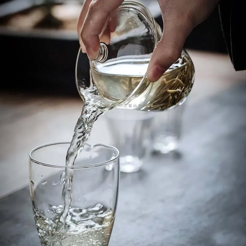 Japanese Large Glass Gaiwan High Borosilicate Thickened Glass Tea Making Bowl Transparent Cover Bowl for Green Tea