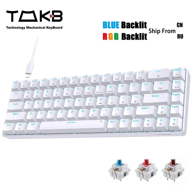 TMKB 68 Keys Wired Keyboard 65% Mechanical Gaming Keyboard Tablet keyboard  for Office Computer PC Gamers Detachable accessories