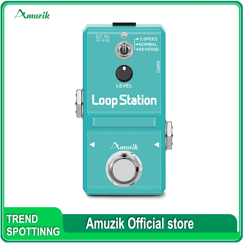 Amuzik Looper Pedale Per Chitarra Per Chitarra Elettrica Loop Station Pedal Overdub Illimitato 10 Minuti Di Loop Sd Card Per Memoria