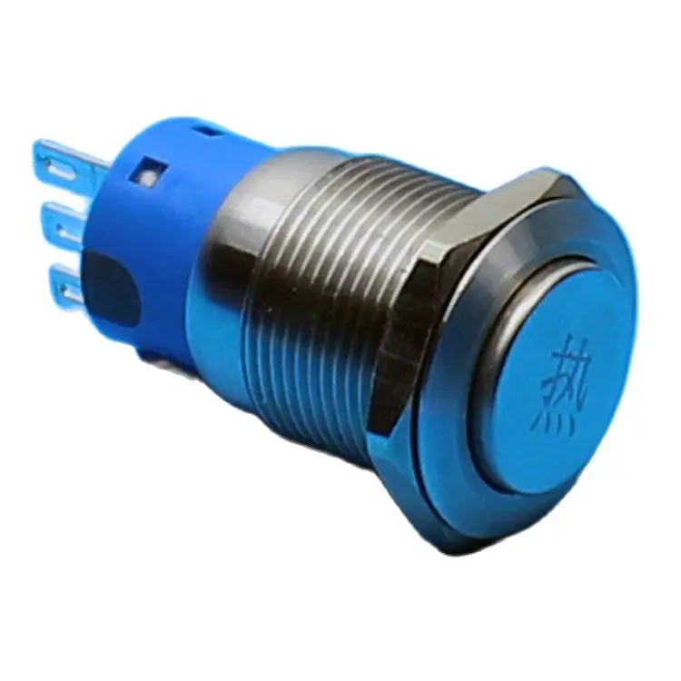 

1936F 19mm High round head momentary non-illuminated words engraving waterproof switch 220v