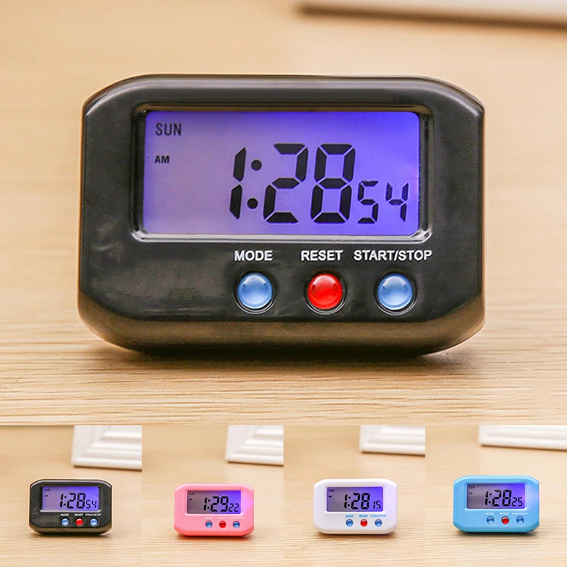 Small Clock Digital Time Stop Snooze Table 2.7" Date Desk Display Night Light 4 colors 6.7*4.5*3.4cm ABS Hot