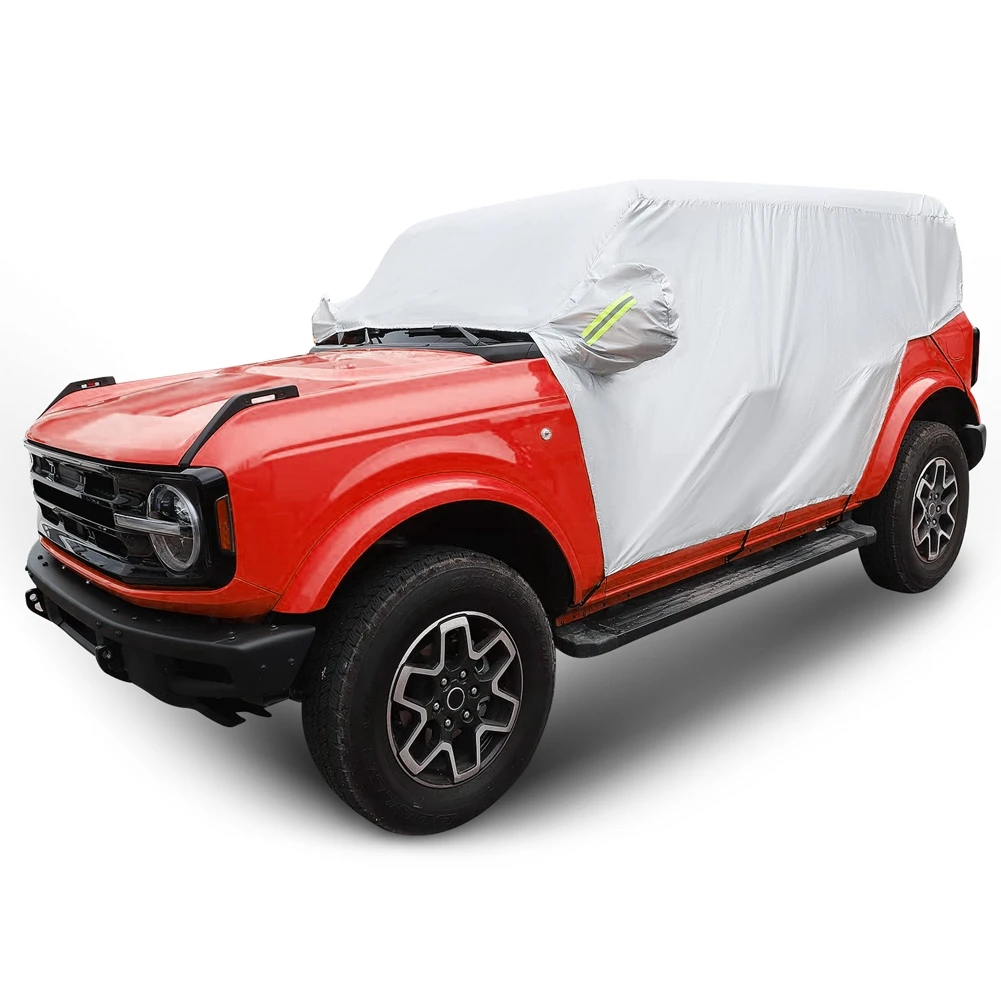 210T Waterproof Top Half Car Cover for Ford Bronco 4 Door 2021 2022