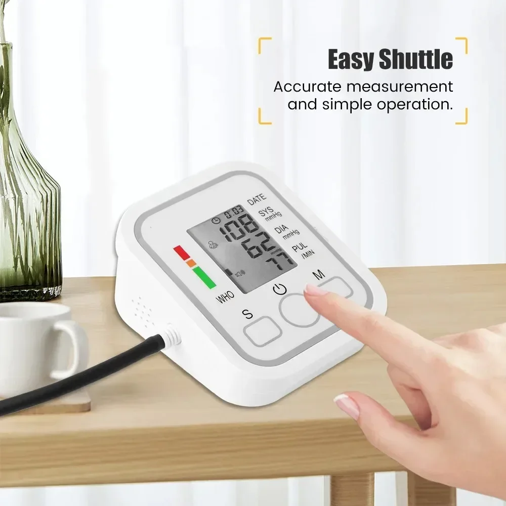 Accurate Heart Rate & Pulse Measurement Arm Blood Pressure Monitor with CE Certification for Home Use