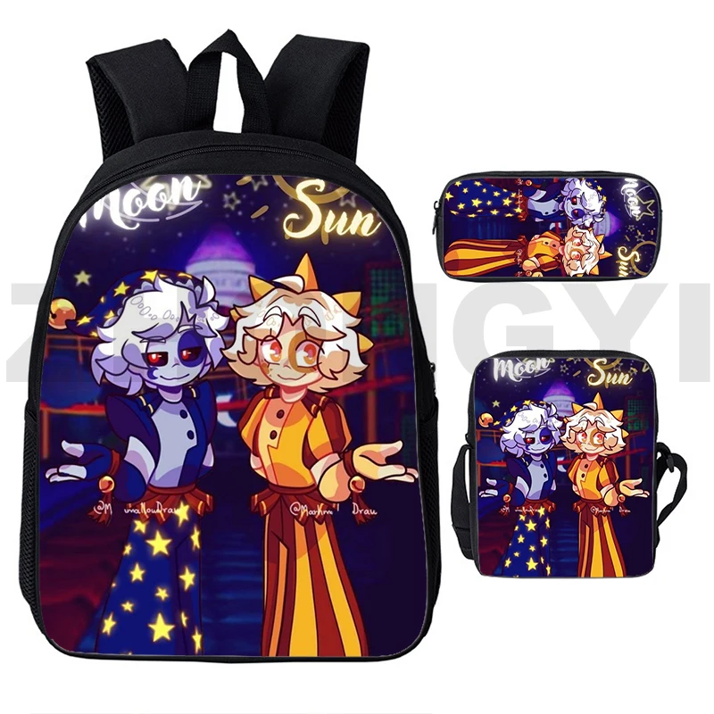 

Классный рюкзак для мальчиков с 3d-играми Fnaf Sundrop Moondrop, 3 в 1, забавные сумки через плечо для женщин, модные школьные ранцы, ранцы для учеников