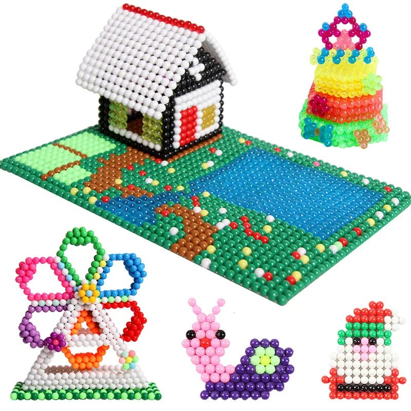 300pcs Hama Beads 3D Handmade Puzzles Magic Beads 5mm DIY Water Spray Beads Ball Games Children Educational Toys for Girls Boy 5