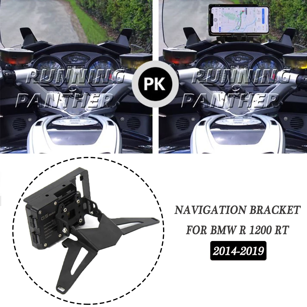 

Новый навигационный кронштейн для мотоцикла (-2009) для BMW R 1200 RT R1200RT (2010-2013) GPS-навигатор USB зарядка держатель телефона 2014-2019