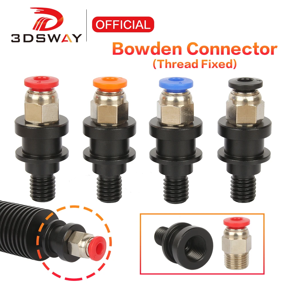3DSWAY PC4-01 Quick Air Connector Pneumatic Fittings Threaded Hotend Bowden Direct 1.75mm Filament PTFE Tube for 3D Printer Part