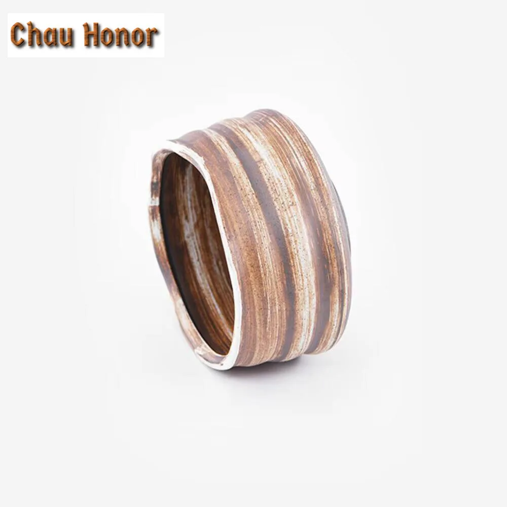 500ml Zen Japanese Tea Ceremony Matcha Bowl Stoneware Tea Ceremony Accessories Tea Wash Basin Handmade Ceramic Large Ramen Bowl