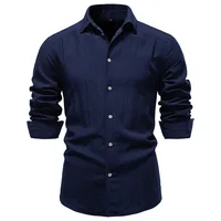 Chemise à manches longues pour homme, style Old Money, texture froissée, taille européenne, décontractée pour le travail, nouvelle arrivée printemps 4