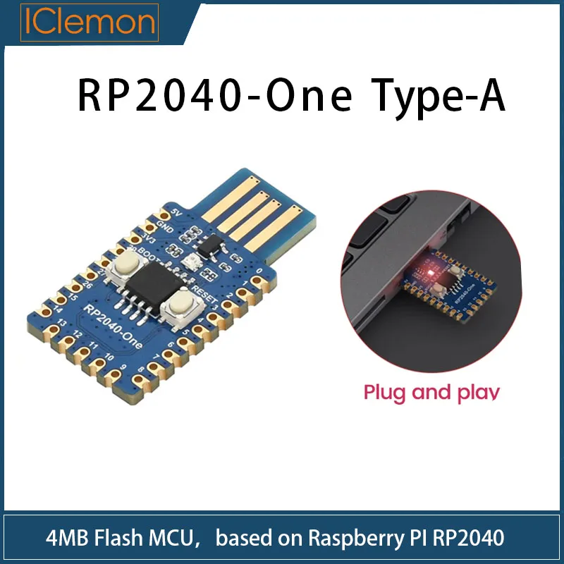 RP2040-One-Type-A-Mini-Development-Board-python-4MB-Flash-MCU-Board ...