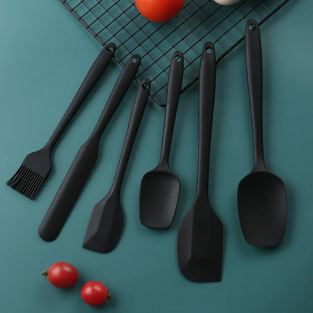 6 Pieces Silicone Spatula Set Food Grade Non Stick Heat Resistant Spatulas Turner for Cooking Baking Mixing Baking Tools