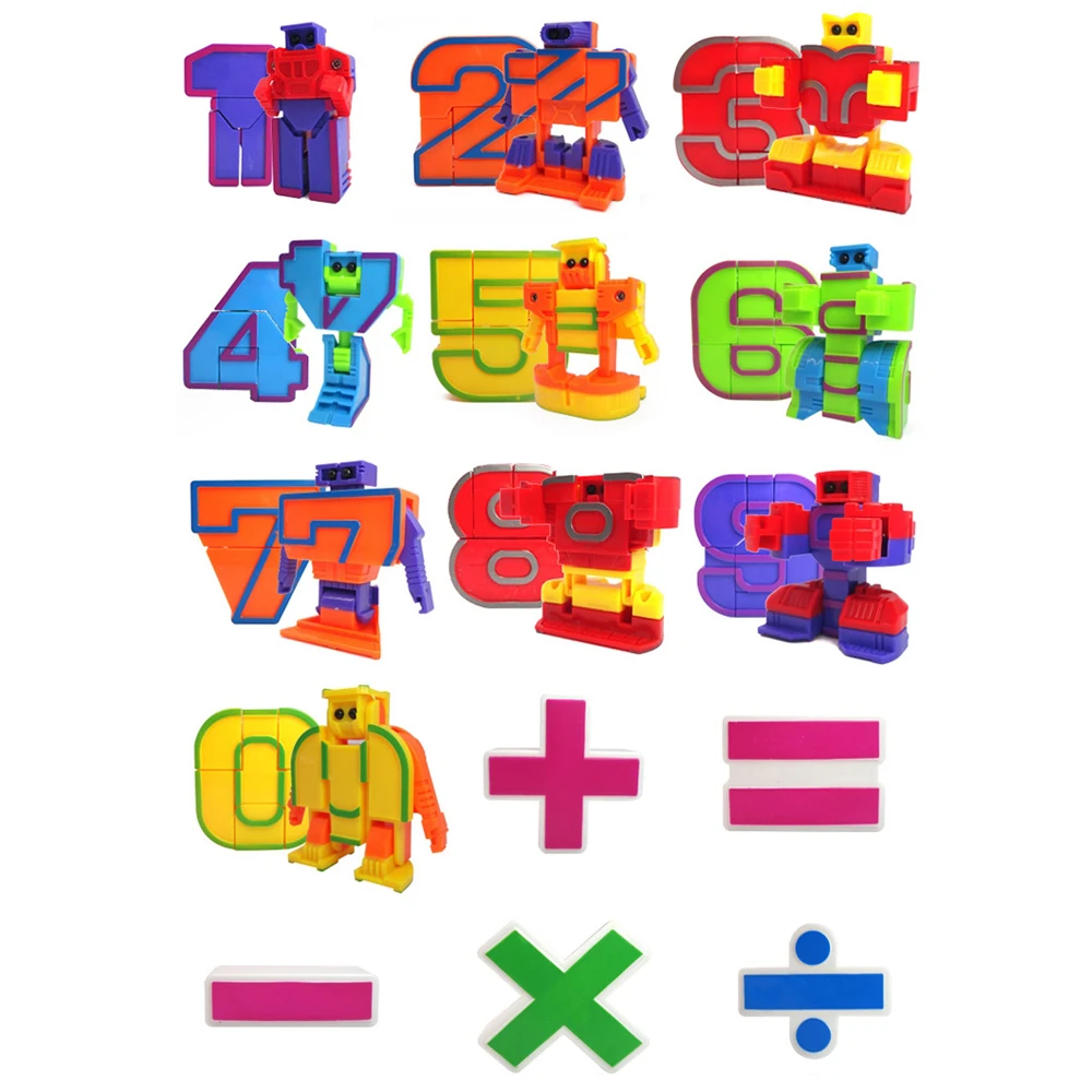 숫자 로봇 장난감, 숫자 봇 변환 수학 로봇 장난감, 어린이 교육용, 15 개