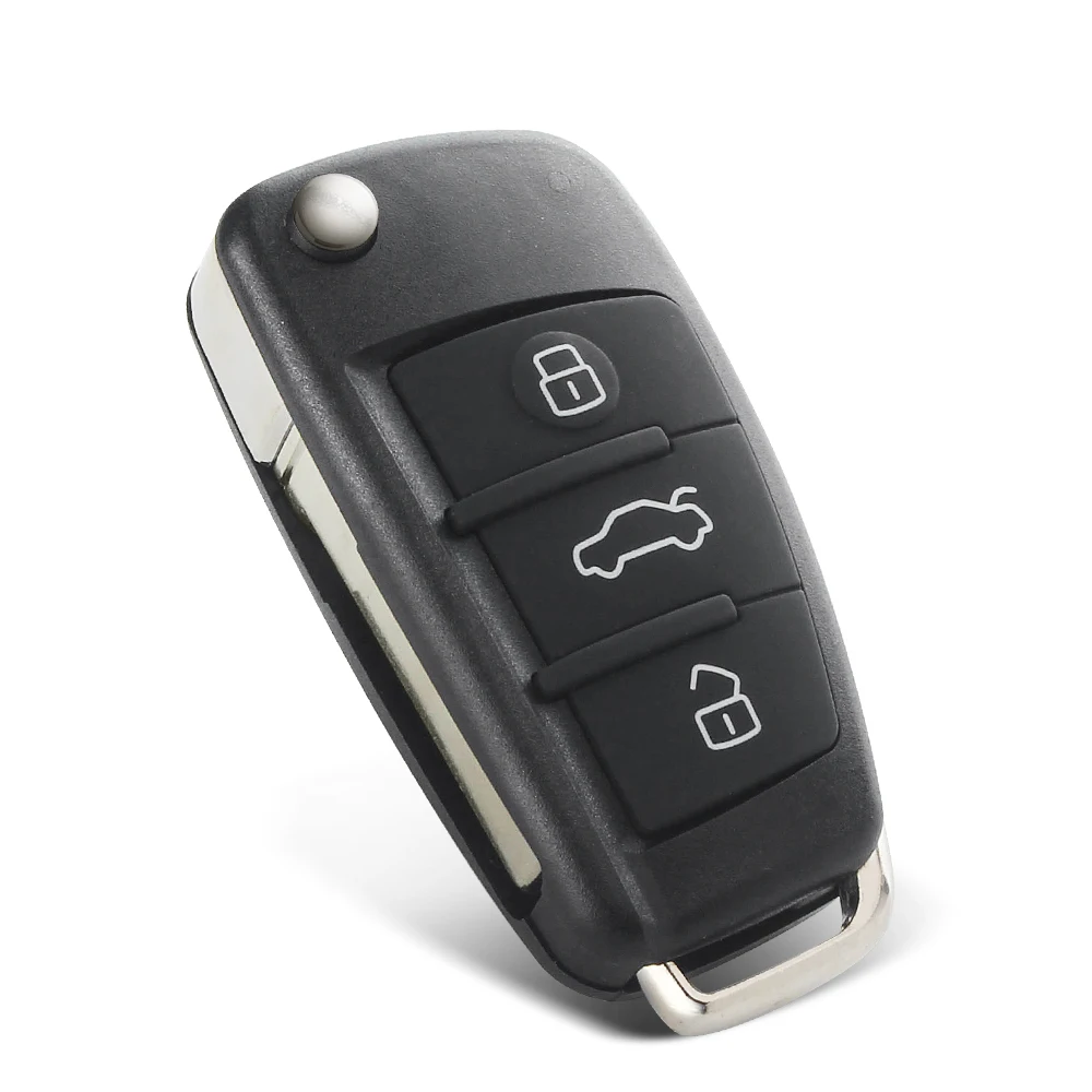 KEYYOU Folding Car Key Shell For Audi TT Q3 A8 A6 c5 c6 A4 b6 b7 A3 3 Buttons HU66 Uncut Blank Auto Case