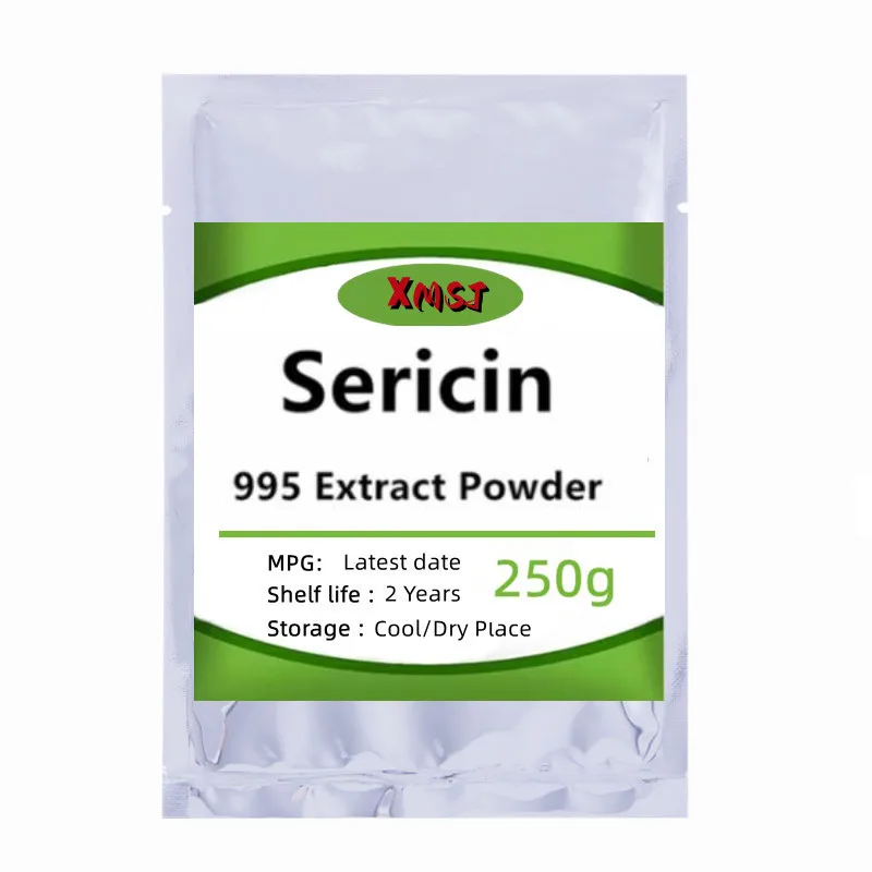 50-1000g naturalny 100% jedwabny peptyd serycyny w proszku, proszek serycynowy, redukuje zmarszczki, opóźnia starzenie, nawilżanie