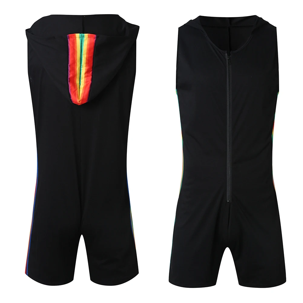 For Fitness For Summer Fitness Jumpsuit Sexy Men Bodysuit Quick Drying Jumpsuit Sleeveless Slight Stretch