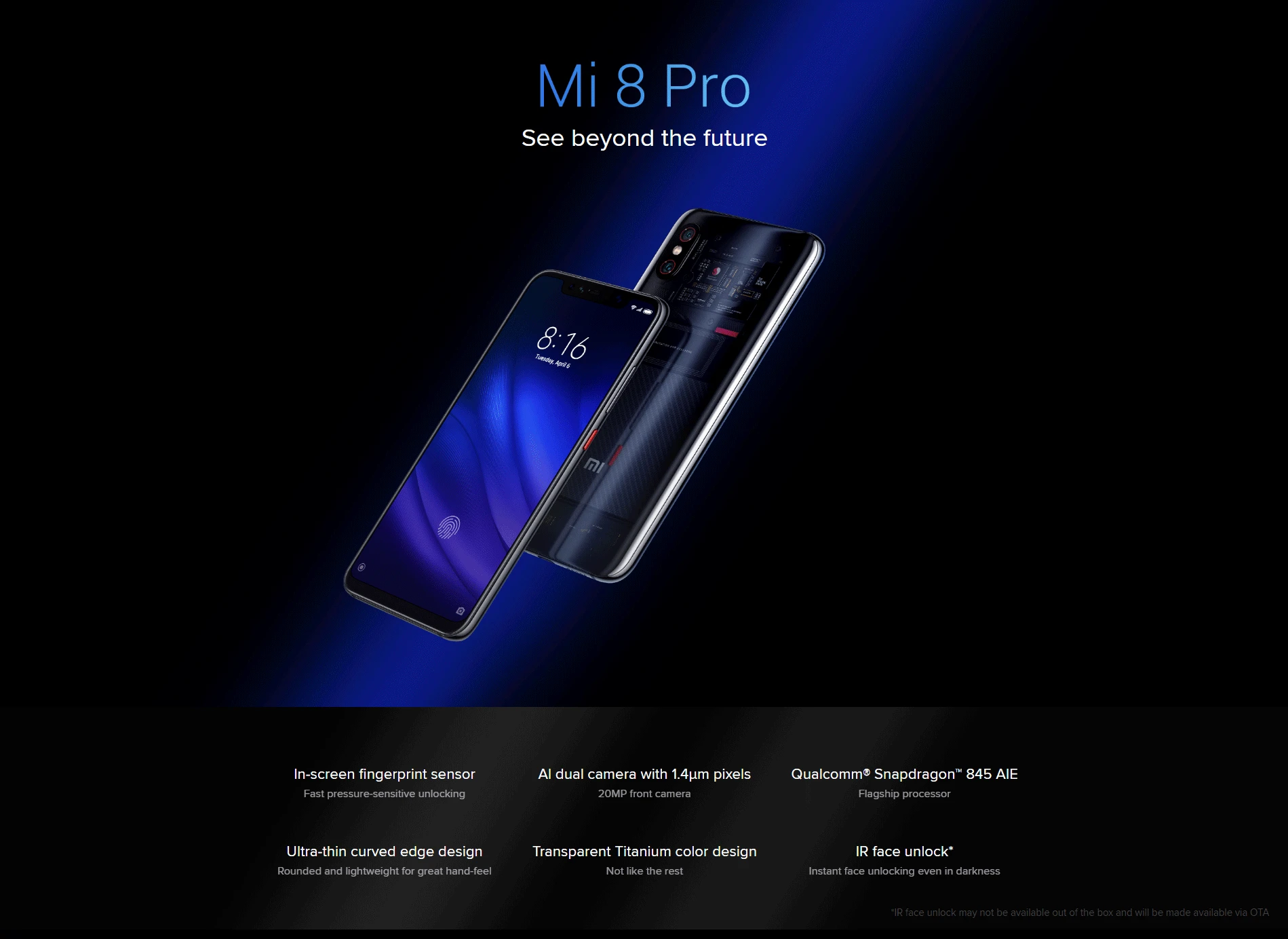 グローバルROM Xiaomi 8 Pro スマートフォン Snapdragon 845