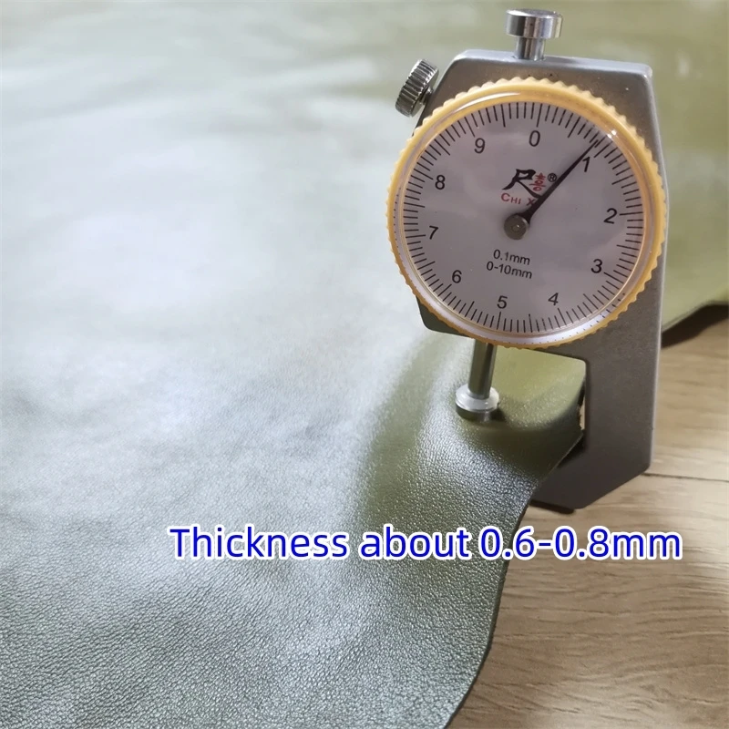 카키 양가죽, 0.6mm, 0.8mm 퍼스트 레이어 가죽, 리얼 가죽 원단, 수제 DIY 의류, 던지기 베개, 전체 양가죽