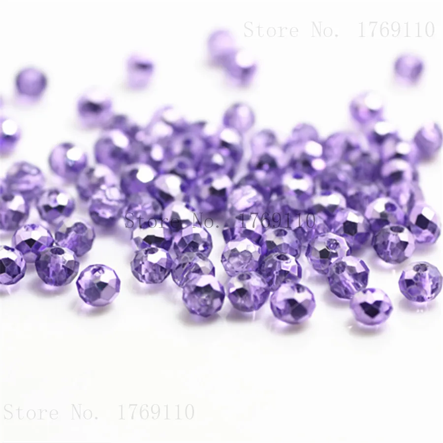 Isywaka Hot Light Green Faceted Crystal Glass Rondelle Spacer Beads for Jewelry Making, 125pcs