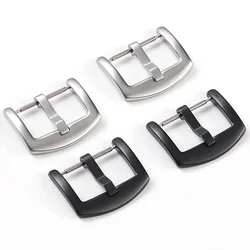 Sleek Stainless Steel Watch Band Buckle - Silver & Black Finishes (Black 22mm)