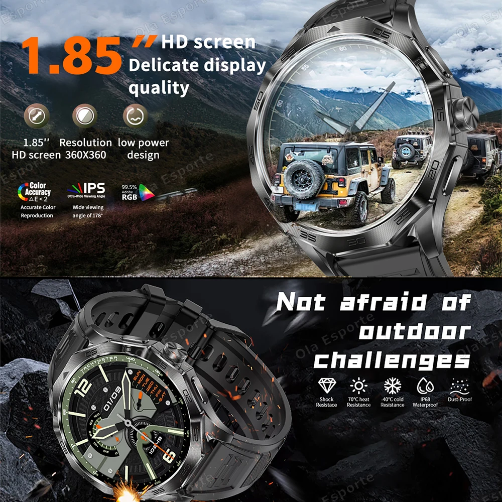 New Outdoor Smart Watch Men 710mAh Large Capacity Battery Bluetooth Call Heart Rate Health Monitor 100+ Sport Fitness Smartwatch