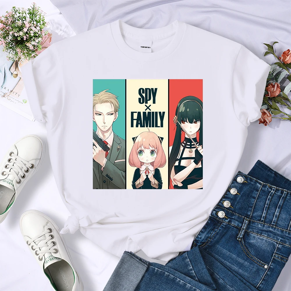 Spy X Family Forger Fam Anime Female Tshirts Hip Hop Breathable T-Shirt Casual Summer Short Sleeve Street Soft T-Shirts Women'S