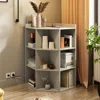 Kids Corner Bookshelf,9 Cubbies Corner Cabinet Wireless Charging with USB Ports and Outlets,Wooden 3-Tier Corner Bookcase 2