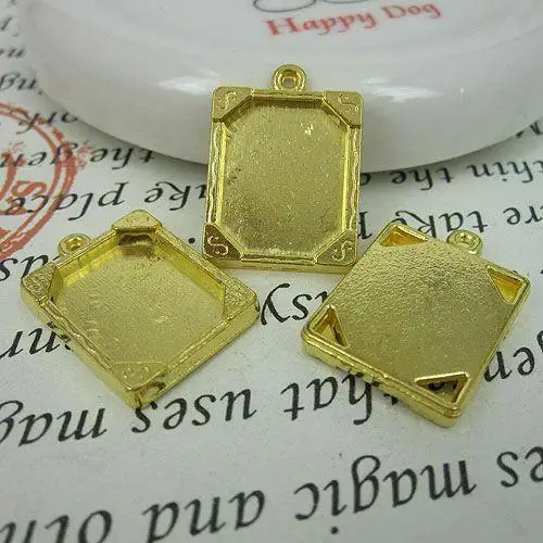 

10pcs 20x16mm gold-tone picture frame charm G449