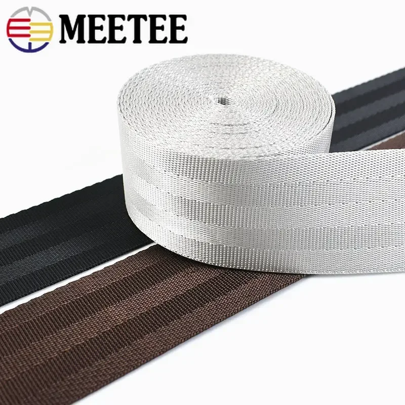 8Meters 20/25/32/38/50mm Safety Seat Webbing Tapes 1mm Thick Backpack Strap Band DIY Pet Belt Ribbon Sewing Accessories
