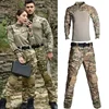 Outdoor Uniform Tactical Shirt Waterproof Clothing Tops Wear resistance Airsoft Multicam Camo Hunting Suit Pants+ Pads 3