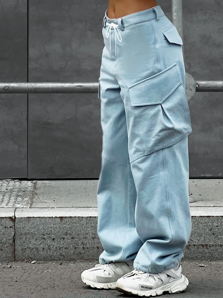 Kalevest Y2K Trashy Baggy Jeans Blue Korean Fashion Women Jeans Cute Denim  Low Rise Jeans Rave Outfits Pockets Pants for Female - AliExpress