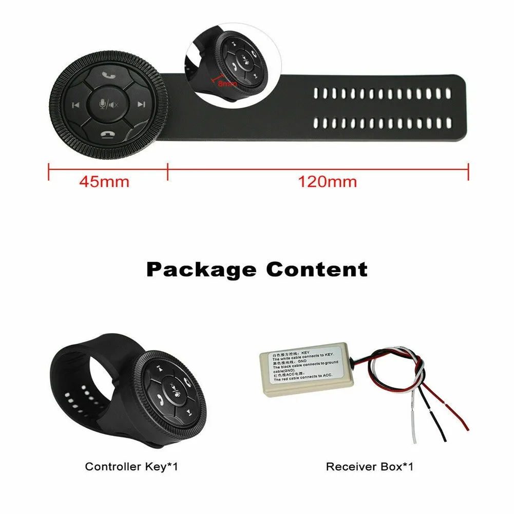 Black Steering Wheel Controller Wireless Phone Media Button Remote Customize Button Steering Wheel Control Car Radio G