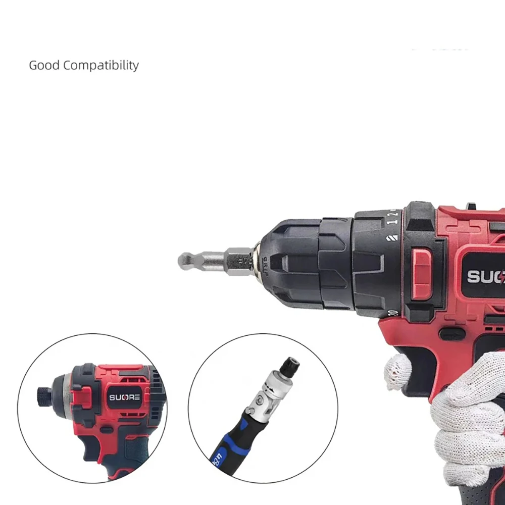3Pcs Magnetic 1/4 Inch Ball Screwdriver Bits - Auto Repair Tools 25mm Length 3/4/5/6mm Screwdriver Head