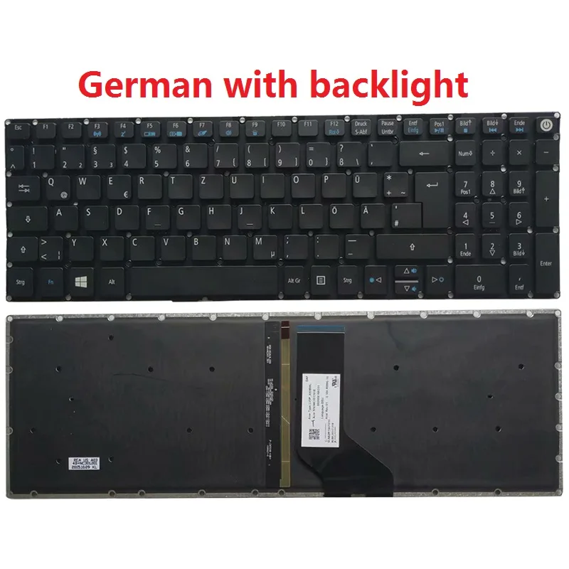 Teclado do Portátil para Acer Aspire Russo us uk Espanhol Latim Alemão Itália para A517 A51751 A515 A515-51 A515-51g A51541 A515-41g - Imagem 4