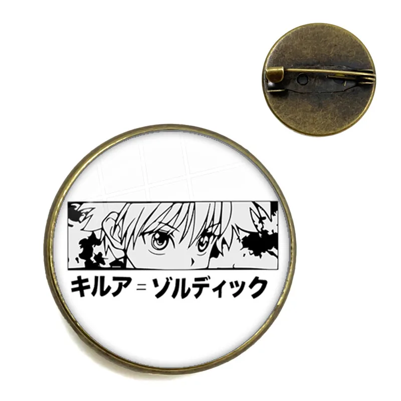 Anime Hunter x Hunter Hisoka Testing Glass Dome Pin Badge Cosplay Kurapika Killua Zoldyck GON·FREECSS Number Brooch Gift