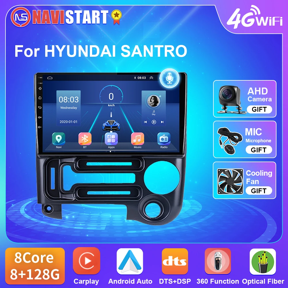 

NAVISTART Android 10 Recorder For HYUNDAI SANTRO 2006-2015 Multimedia 4G WIFI Car Autoradio Player GPS Navigation Stereo Radio
