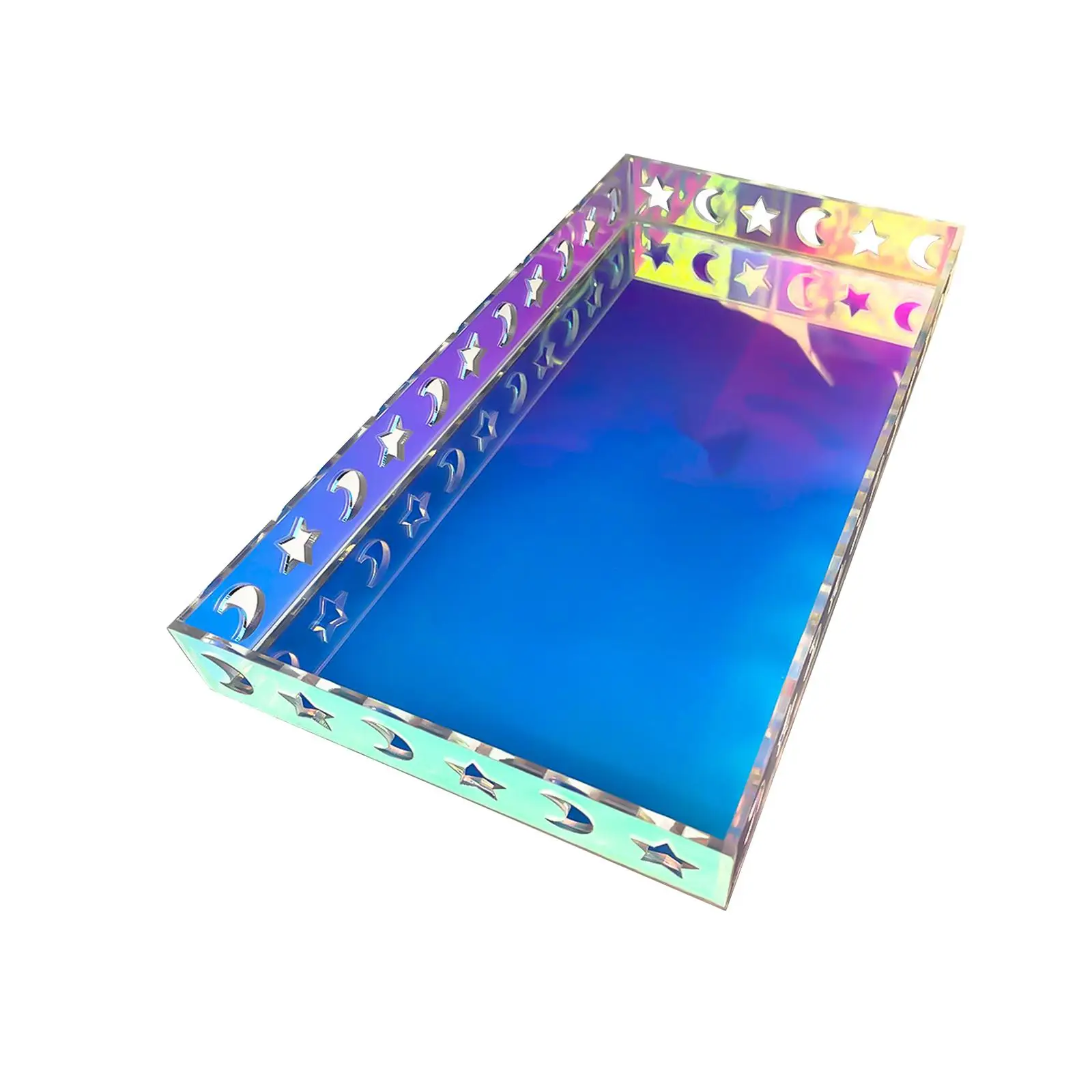 Iridescent Acrylic Bathroom Tray Storage Breakfast Iridescent Perfume Tray Vanity for Dresser Bedroom Kitchen Coffee Table