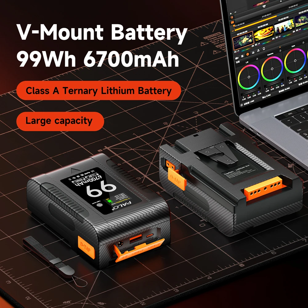 Camera Battery Mini V Mount V-Lock BP-99 BP199 PD 60W Fast Charging For SONY Camcorder Broadcast Video Light Monitor